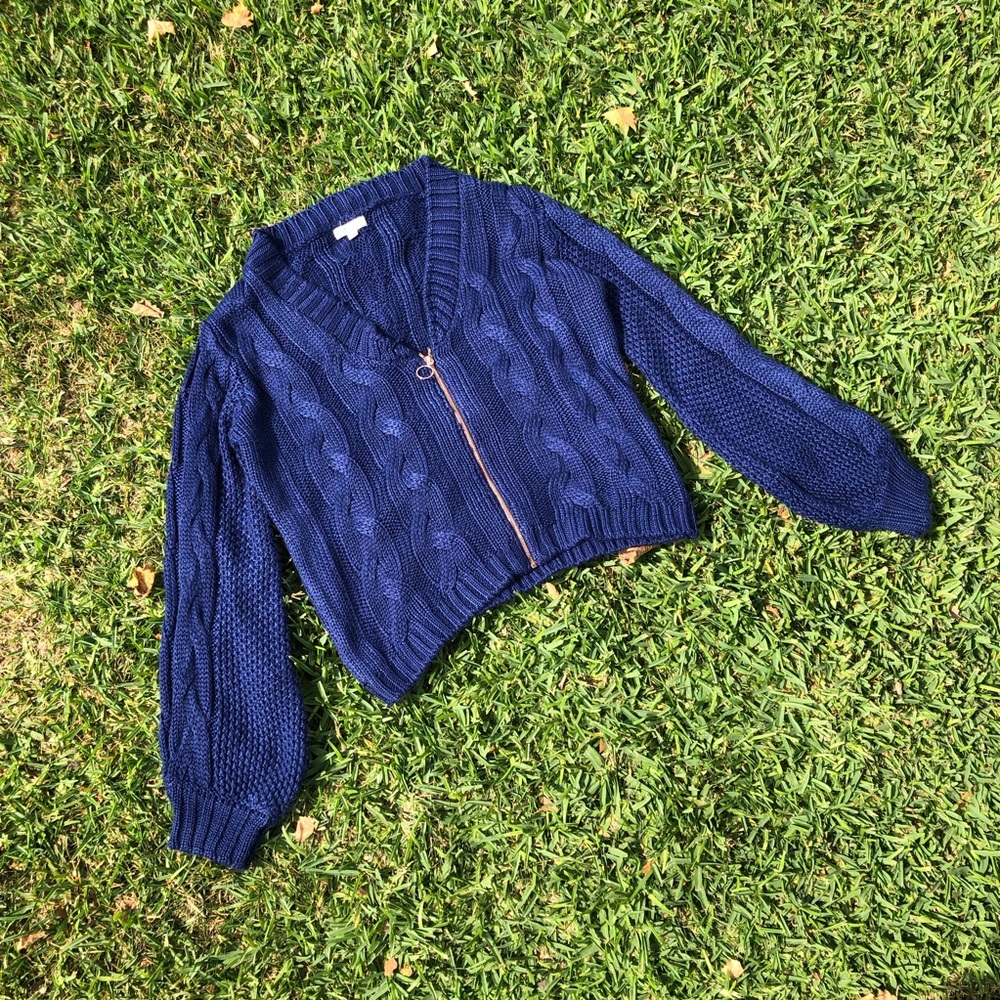 For Love and Lemons Charlotte Zip-Up Sweater